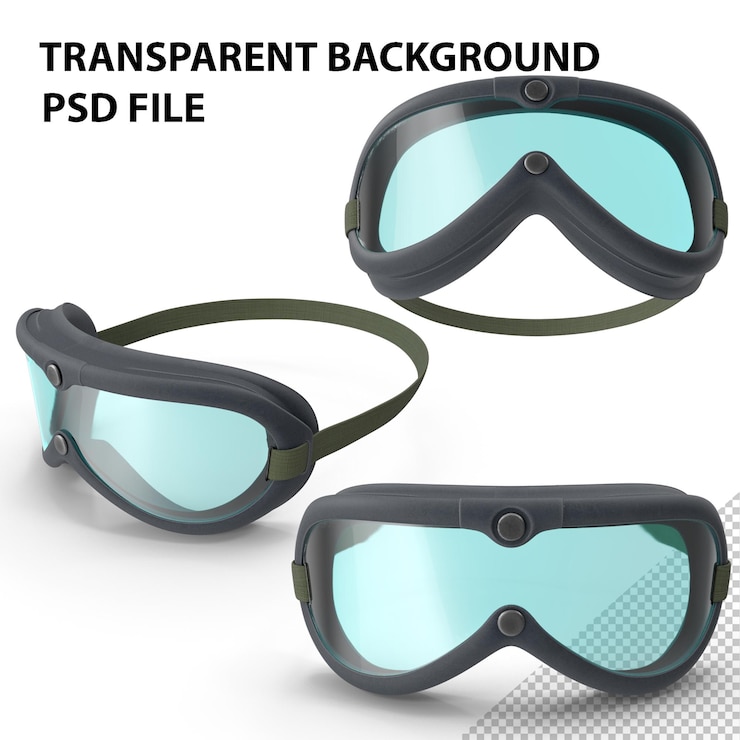 PSD vintage military goggles blue