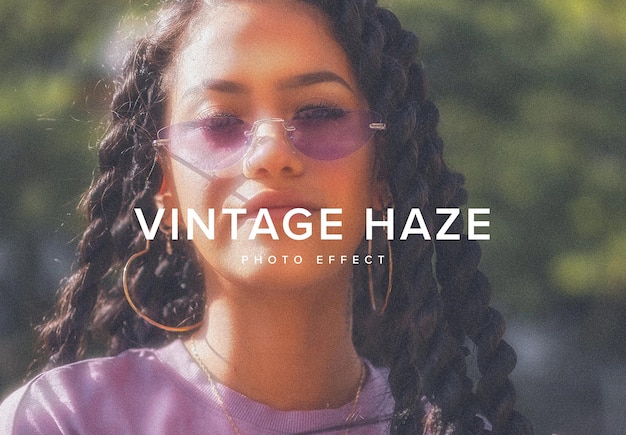 PSD vintage-mockup mit haze-fotoeffekt