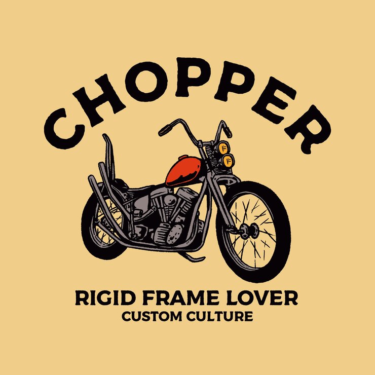 PSD vintage motorcycle garage logo illustration