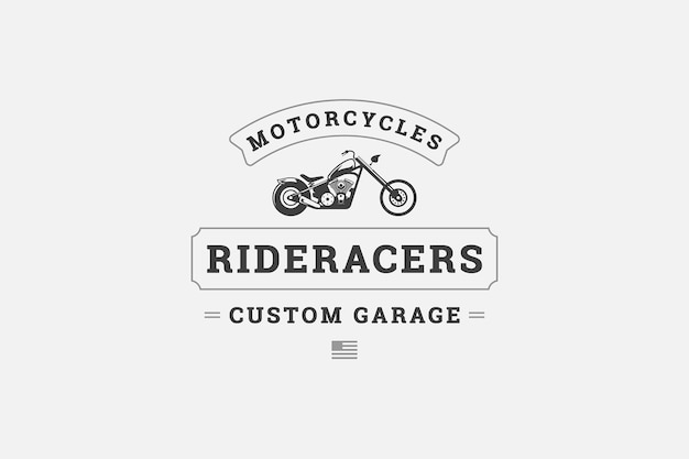 Vintage-Motorrad-Premium-Qualitätsdienst Rennclub Garage Gemeinde Logo-Design-Vorlage