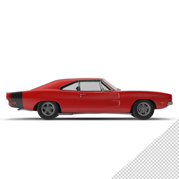 PSD vintage muscle car rouge png