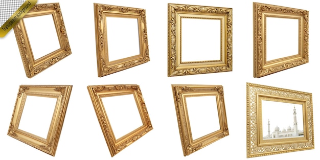 Vintage orné d'or Frameson transparent à l'arrière-plan