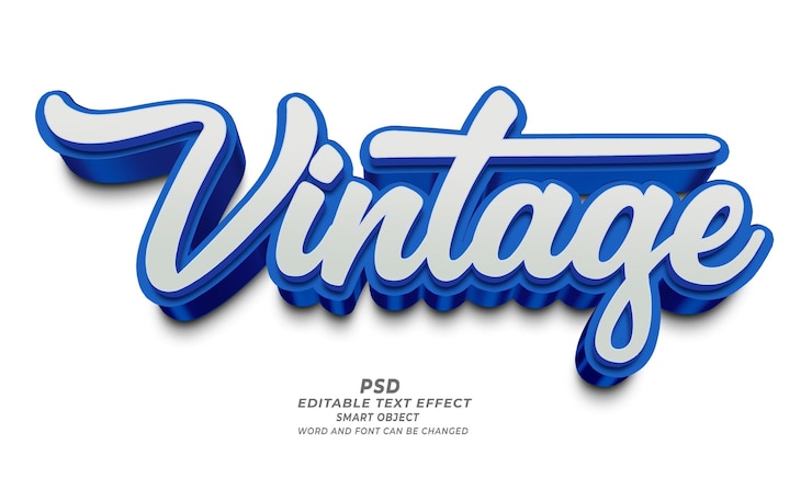 PSD vintage psd 3d-bearbeitbare texteffekte