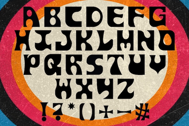 Vintage psychedelisches Alphabet-Design