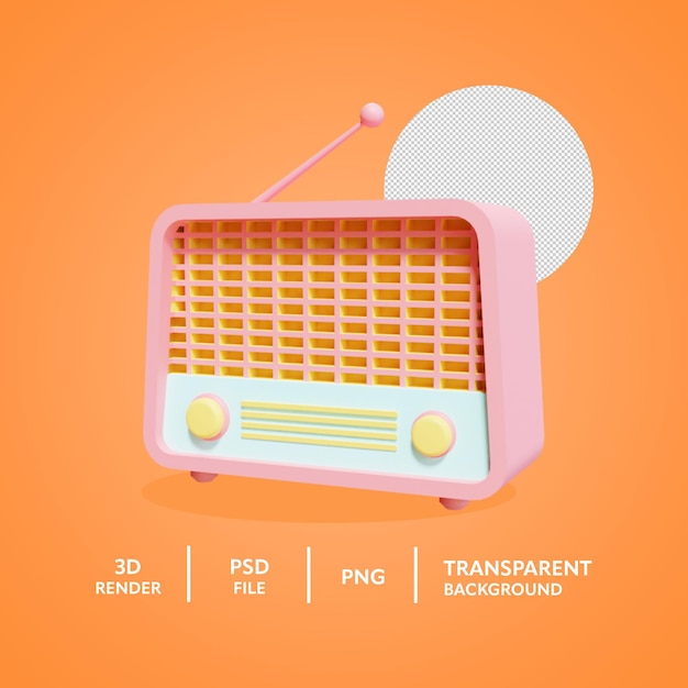 PSD vintage radio 3d-rendersymbol