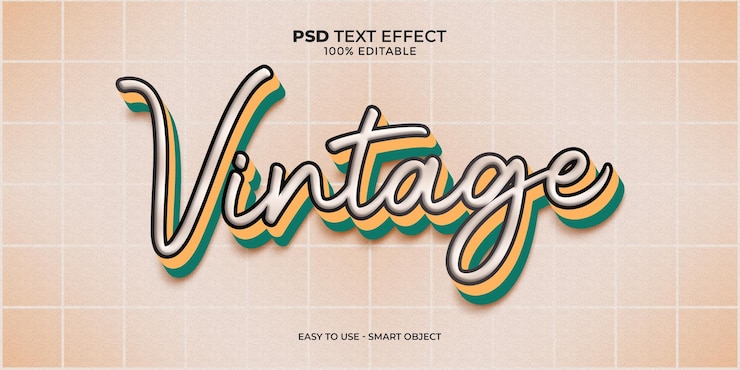 PSD vintage-retro-effekt mit futuristischem und modernem stil