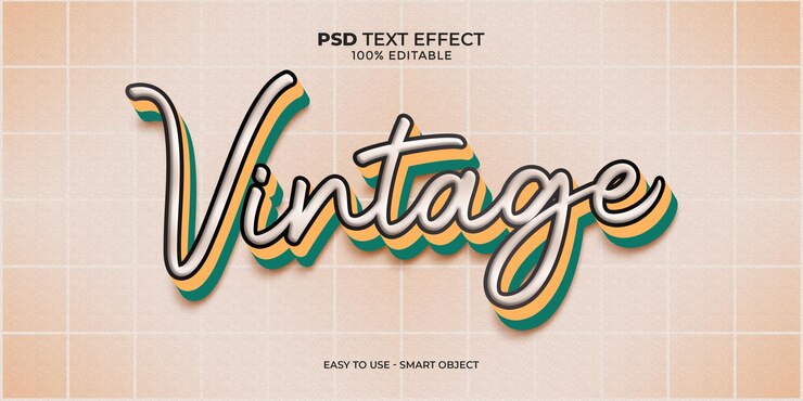 PSD vintage-retro-effekt mit futuristischem und modernem stil