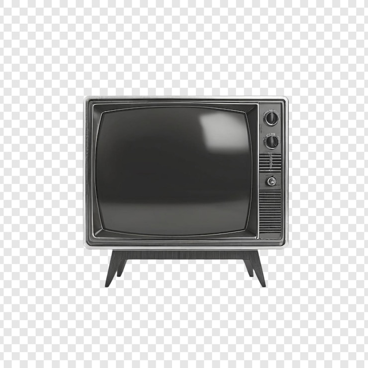 PSD vintage-retro-rot-fernseher mit klassischem analogen bildschirm