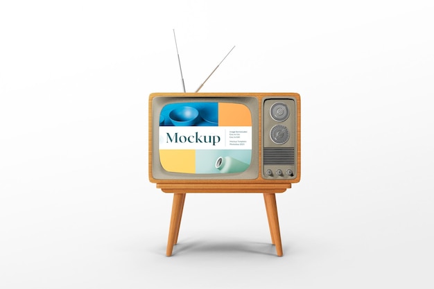 Vintage Retro TV Mockup Vorlage Design PSD
