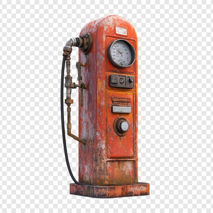 PSD vintage rustige gaspumpe nostalgie und zeitgenössische schönheit