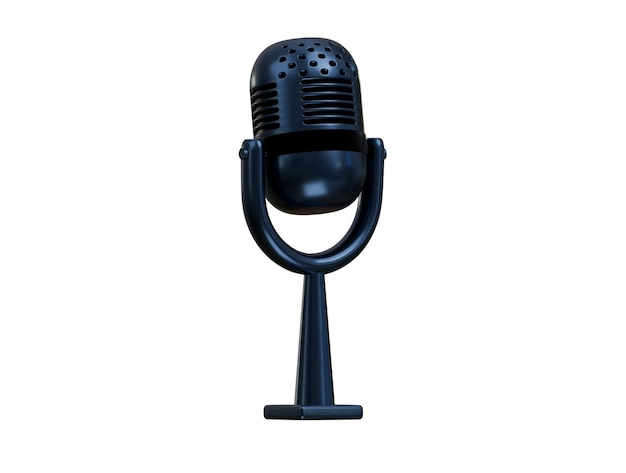 Vintage schwarzes Mikrofon für Podcasts und Sendungen