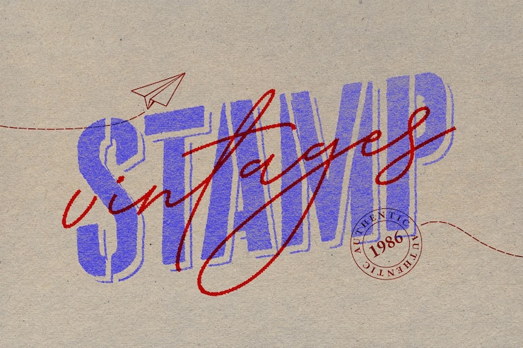 PSD vintage-stempel-text-effekt