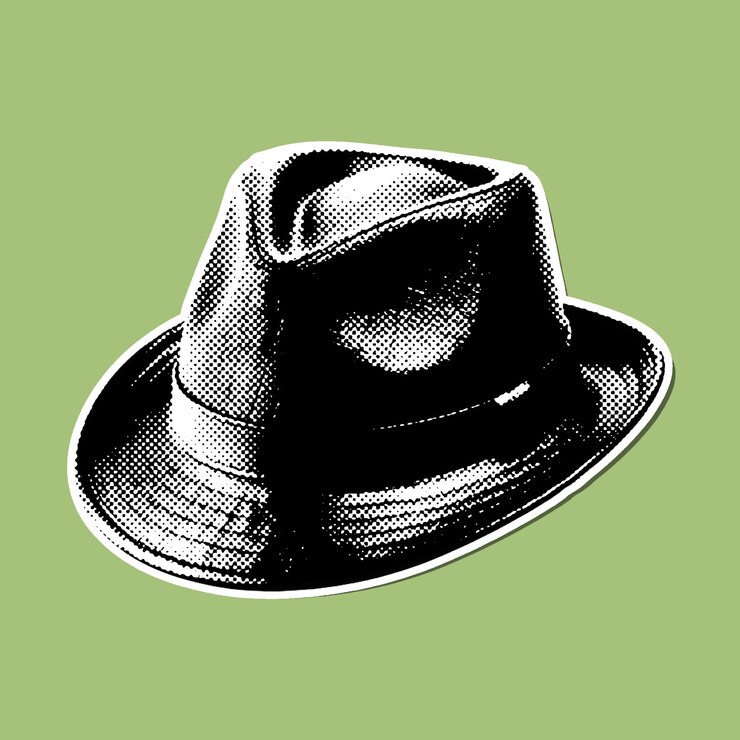 PSD vintage sticker in halftone style