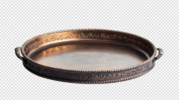 Vintage-Stil-Metall-Serving-Trähe isoliert auf weißem Hintergrund Ideal für Hausdekorationen, Lebensmittelpräsentationen oder Geschenkverpackungen