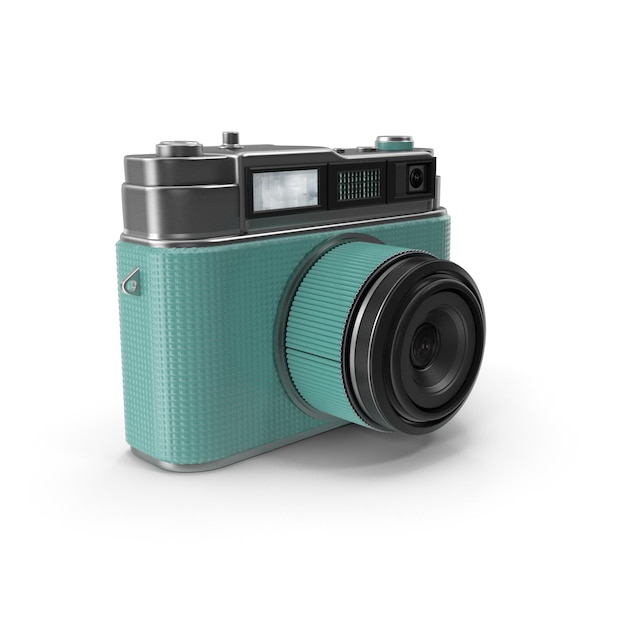 Vintage Teal-Kamera mit Objektiv