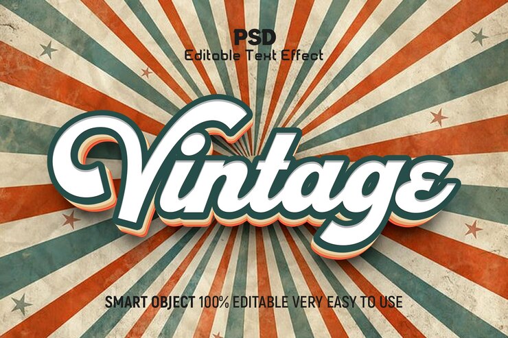 PSD vintage-text-effekt-psd