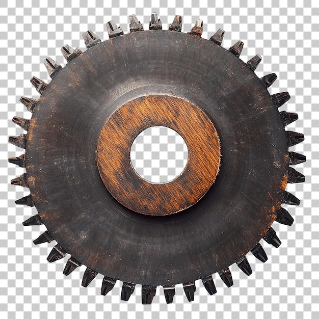 Vintage und abgenutzte industrielle kreisförmige Klinge mit starkem Gebrauch und Oberflächenoxidation