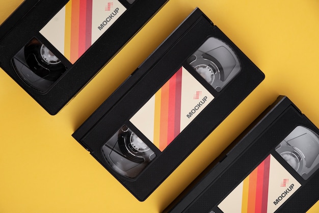 Vintage vhs-kassette mit magnetband