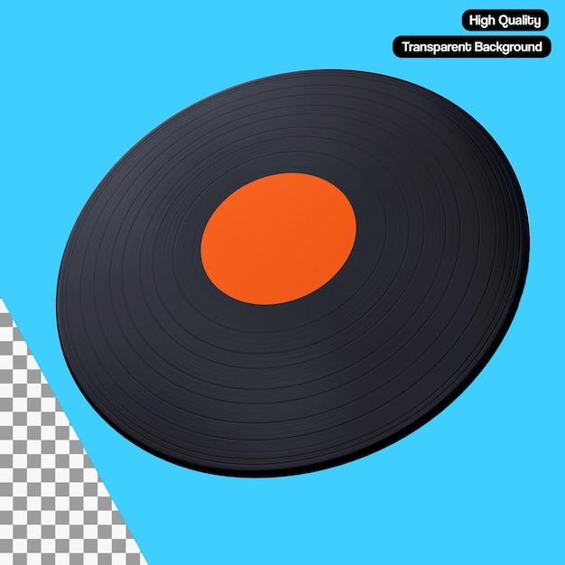 PSD vinyl 3d-illustration psd transparenter hintergrund