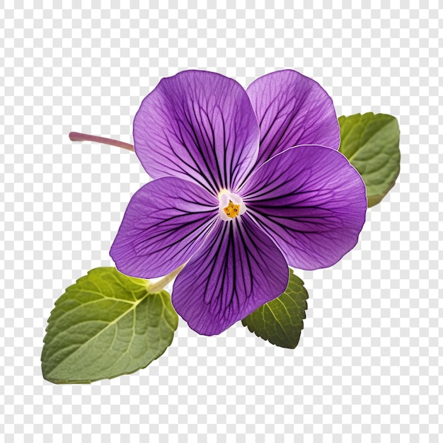 Violette blume isoliert auf transparentem hintergrund