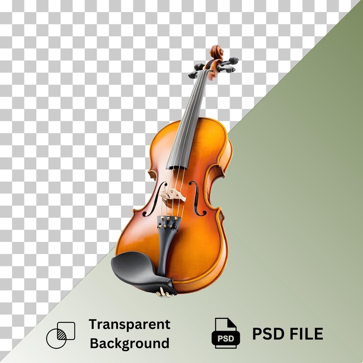 PSD violín aislado sobre un fondo transparente