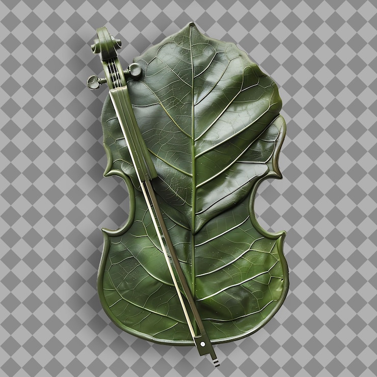 PSD un violín con un violín en la parte delantera y las palabras "música" en la parte inferior