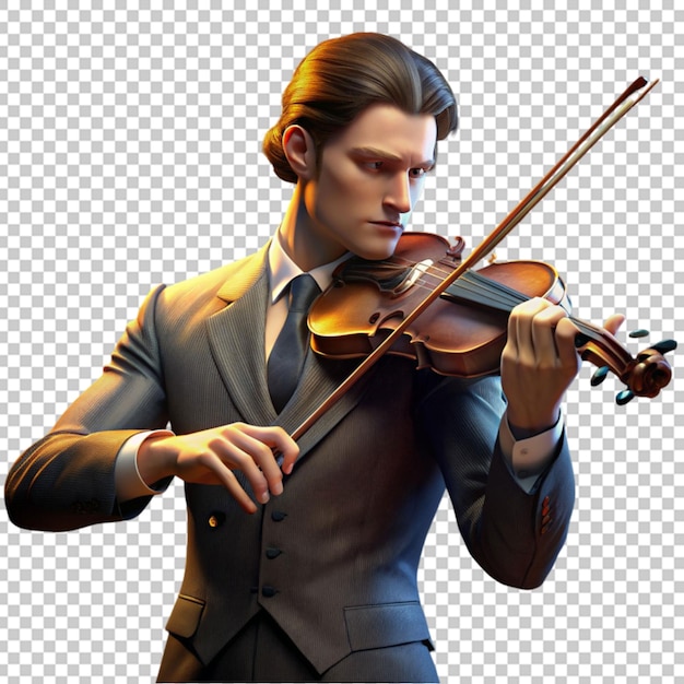 violinista en 3D tocando un solo
