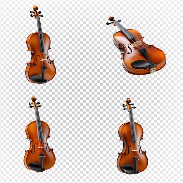 PSD violino de instrumento musical isolado em fundo transparente generativo ai