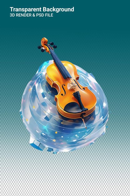 PSD un violon dans une bulle avec une étoile dessus