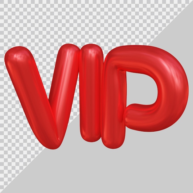 Vip-text mit modernem 3d-stil