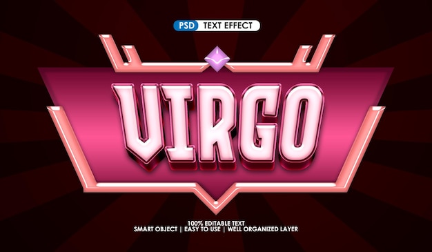 Virgo-spieltitel premium-textstil-effekt