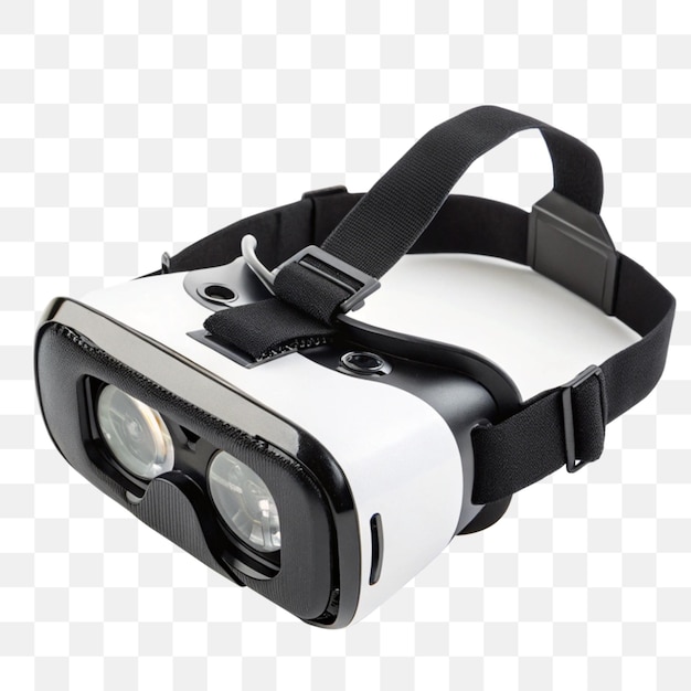 virtual reality headset with adjustable straps on transparent background