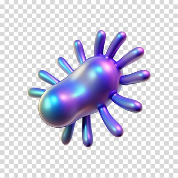 Virus 3D irisado