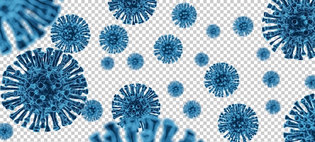 Virus coronavirus COVID19 sur un fond psd transparent Le concept de médecine