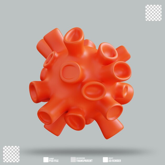 Virus de ilustración 3D