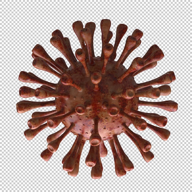 Virus isoliert auf transparentem Hintergrund, 3D-Rendering-Illustration