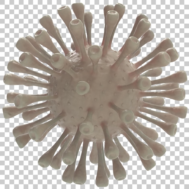 Virus isoliert auf transparentem Hintergrund, 3D-Rendering-Illustration