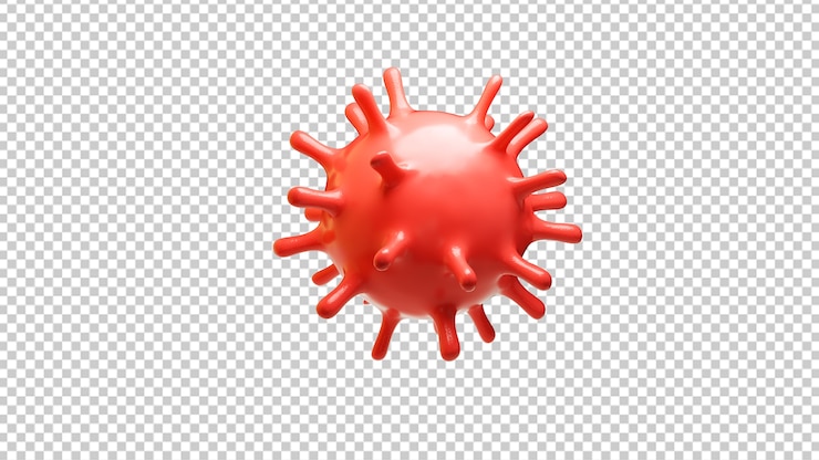 PSD virus o bacterias de cerca aisladas en 3d rendering