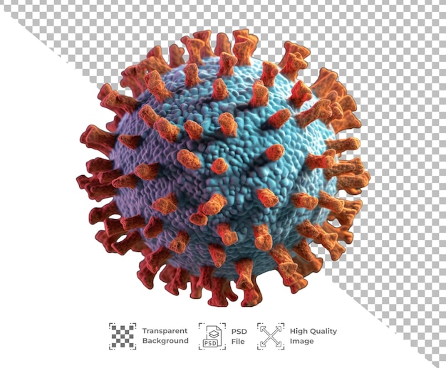 Virus PSD isolé sur un fond transparent