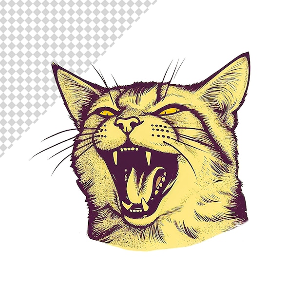 PSD visage de chat en colère