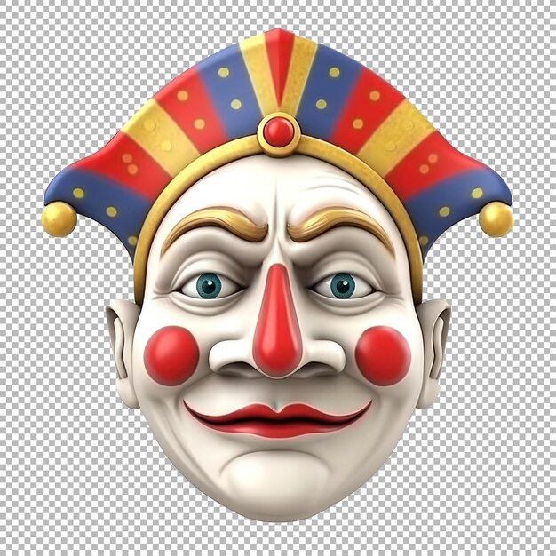 PSD le visage du joker isolé sur un fond transparent