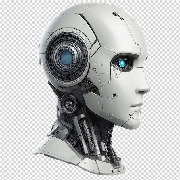 PSD le visage du robot isolé en png avec un arrière-plan transparent
