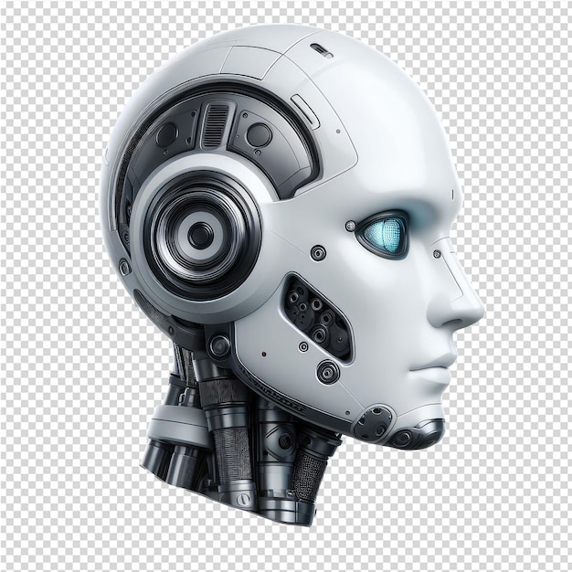 PSD le visage du robot isolé en png avec un arrière-plan transparent