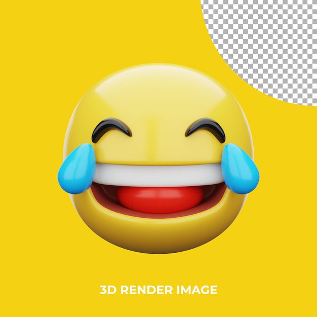 Visage D'emoji 3d Avec Des Larmes De Joie