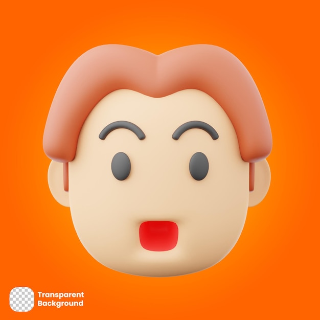 Visage étonné d'émoticône 3D