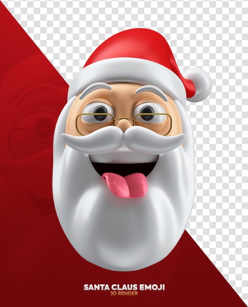 PSD le visage heureux du père noël en 3d