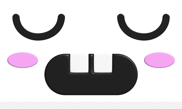 Un visage de robot aux yeux roses et aux yeux roses.