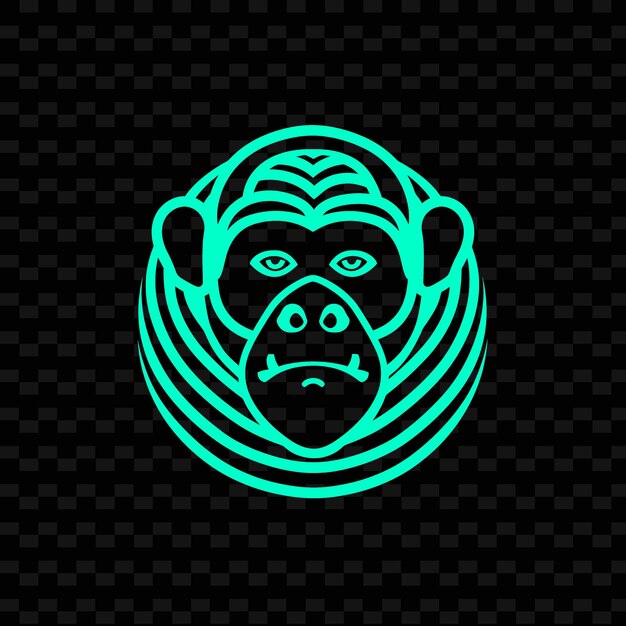 PSD un visage de singe avec un fond vert