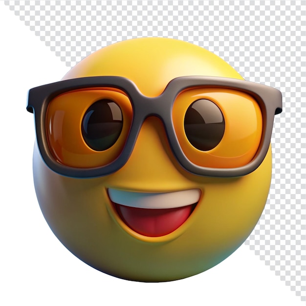 PSD un visage souriant avec des lunettes et des lunettes dessus