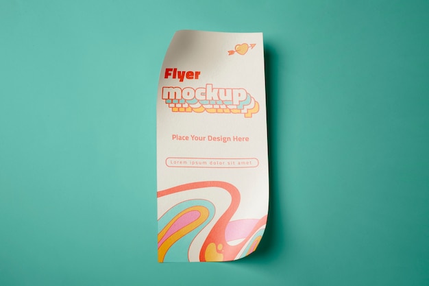 Visão do design de maquete de folheto de papel
